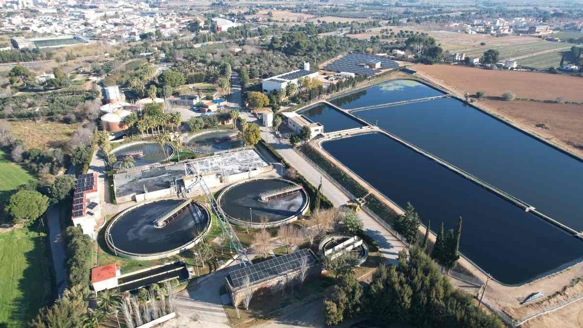 Vista àeria de les instal·lacions de l'estació depuradora d'aigües