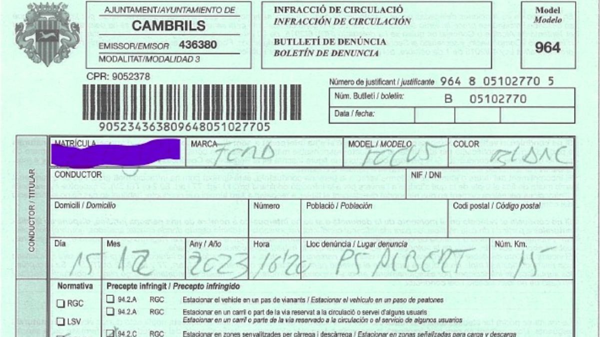 La multa interposada al regidor de la Policia Local de Cambrils, Enrique Arce.