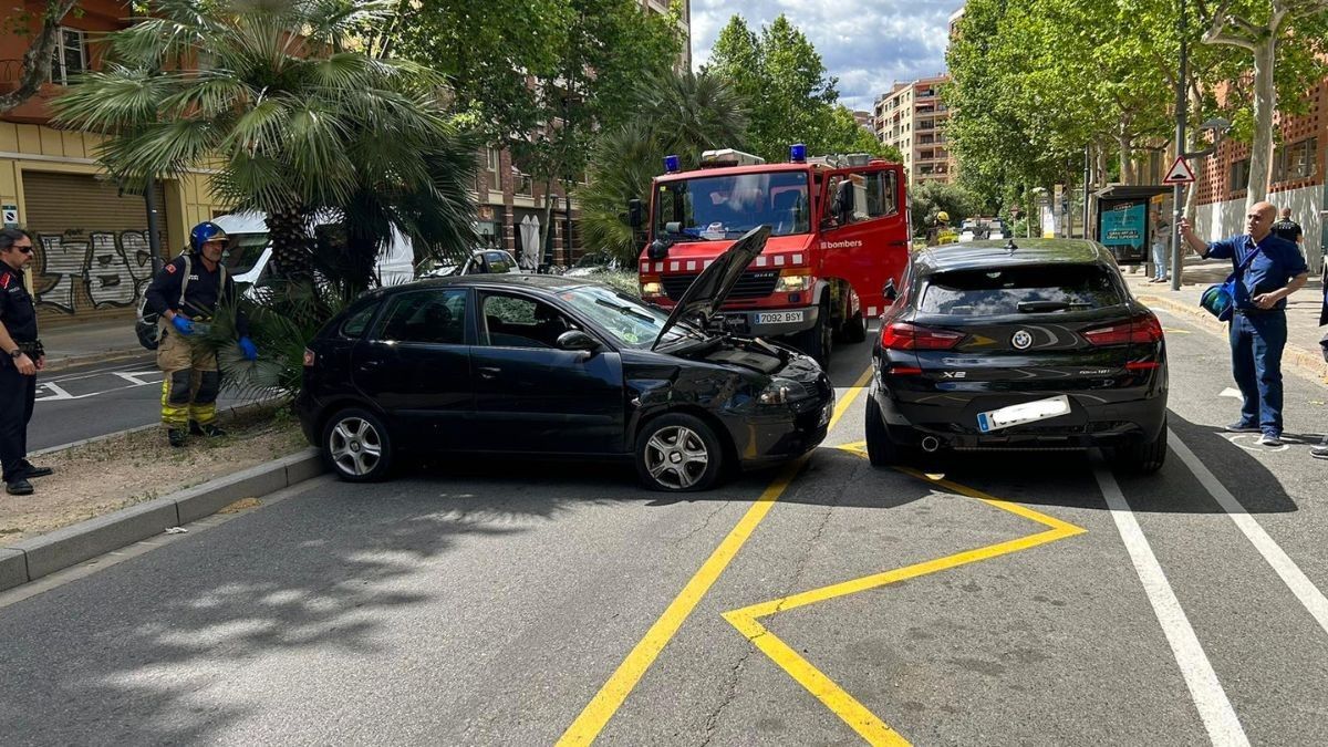 Imatge de l'accident a l'avinguda la Salle a Reus.