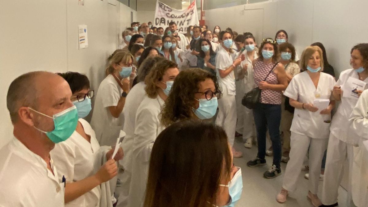 Imatge de la protesta d'aquest divendres a l'Hospital Sant Joan de Reus