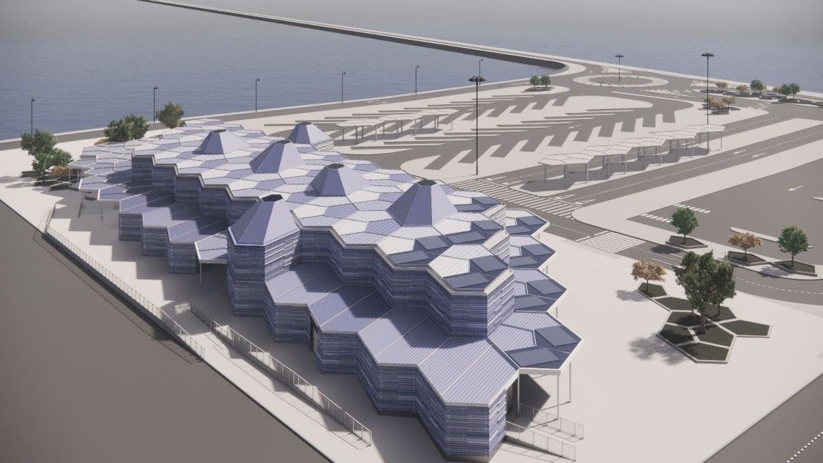 Imatge virtual de la nova terminal de creuers del Port de Tarragona.
