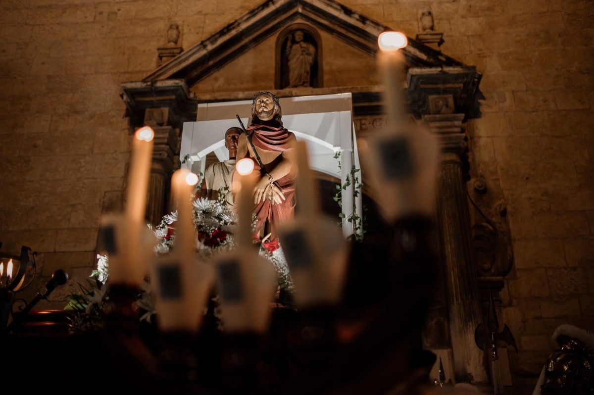 Imatge del pas processional de l'Ecce Homo durant la Processó del Prendiment