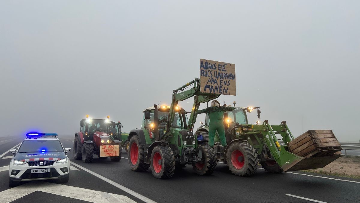 Els pagesos protesten per la situació límit que pateix el sector.