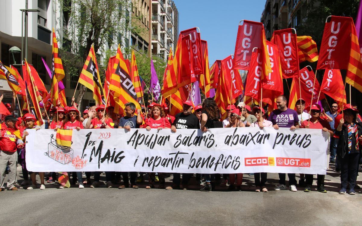 Imatge d'arxiu de la manifestació de l'1 de maig a Tarragona el 2023