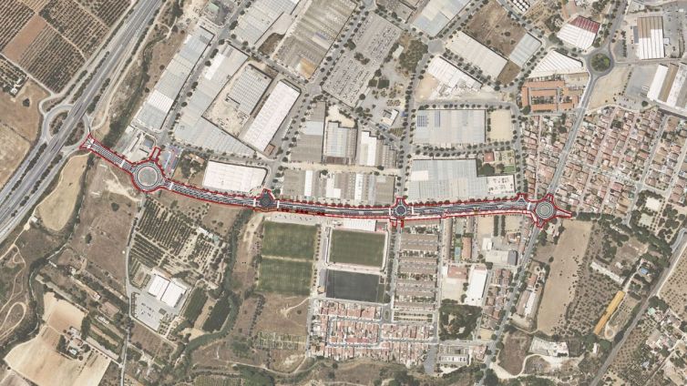 Mapa del nou carril bici a Reus.
