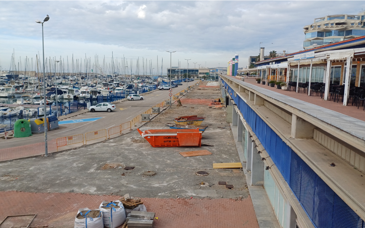 La segona fase de les obres se centra a la part baixa del Port Esportiu.