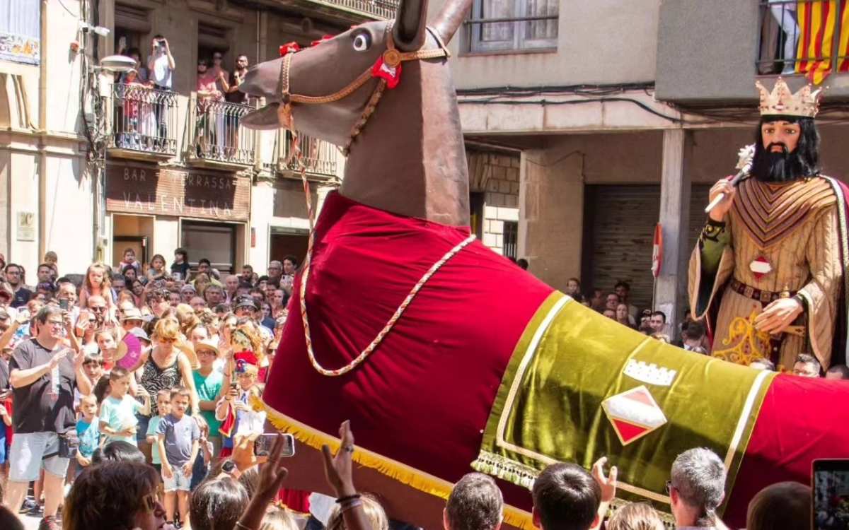 Imatge de la mulassa de Valls durant la Festa Major de Sant Joan