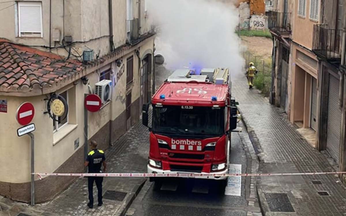 Imatge de l'incendi a la muralla