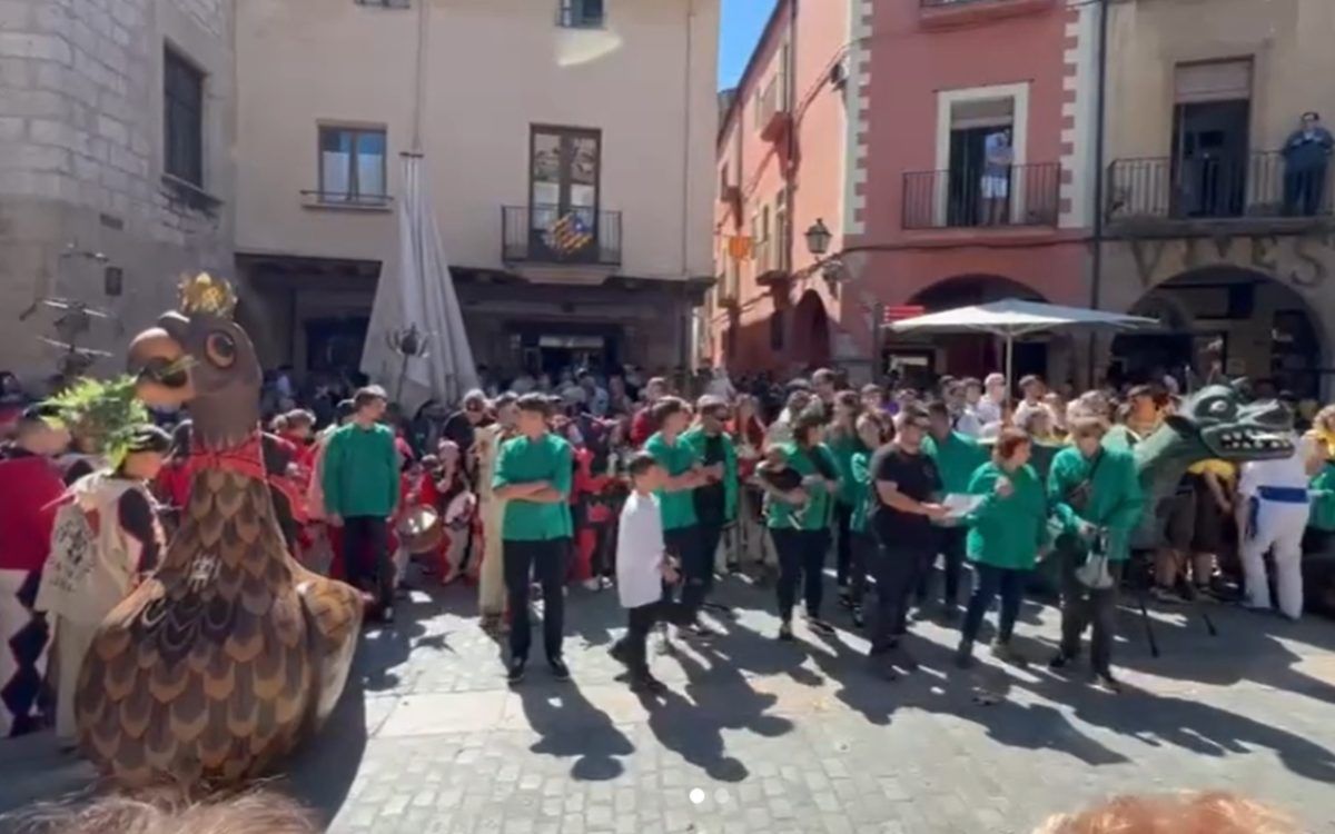 Imatge de la protesta d'ahir al matí a Montblanc