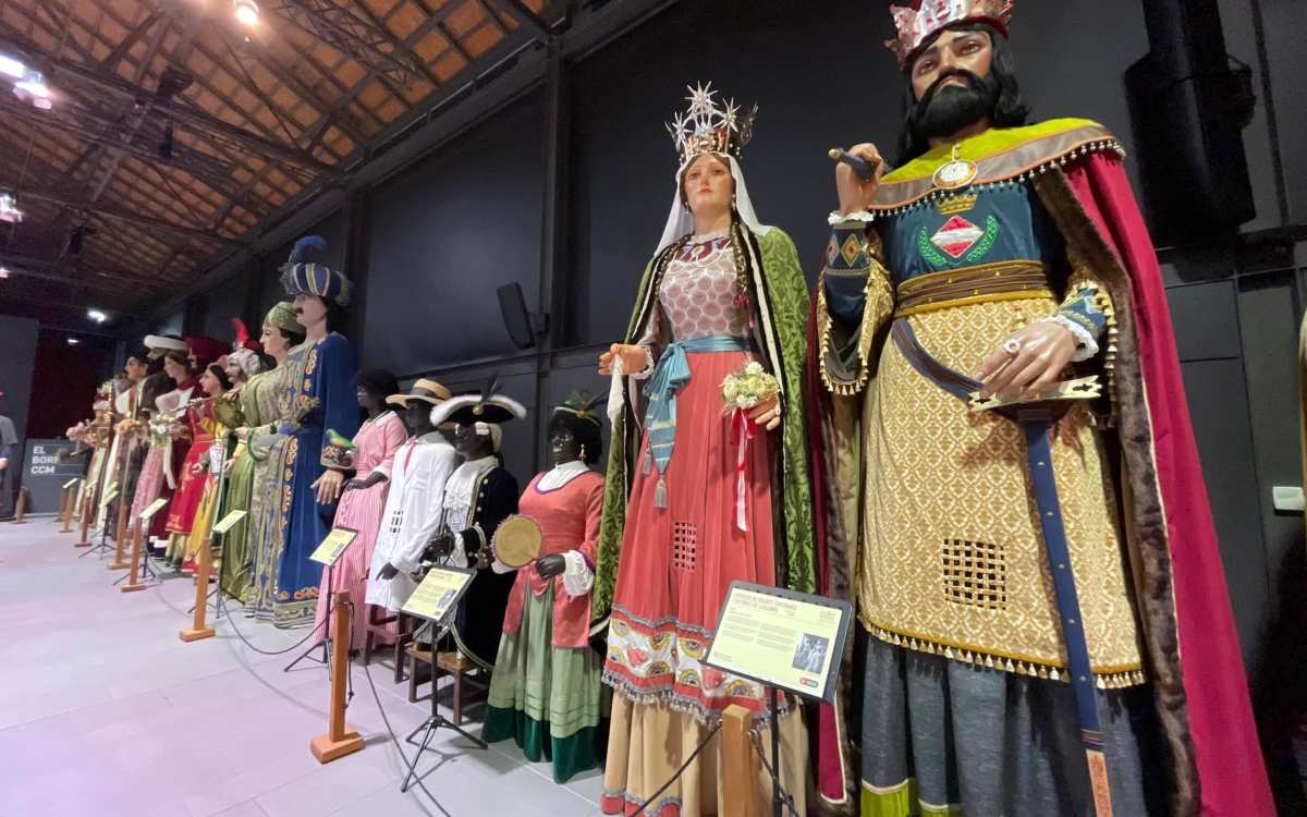 Imatge dels gegants de Valls a l'exposició