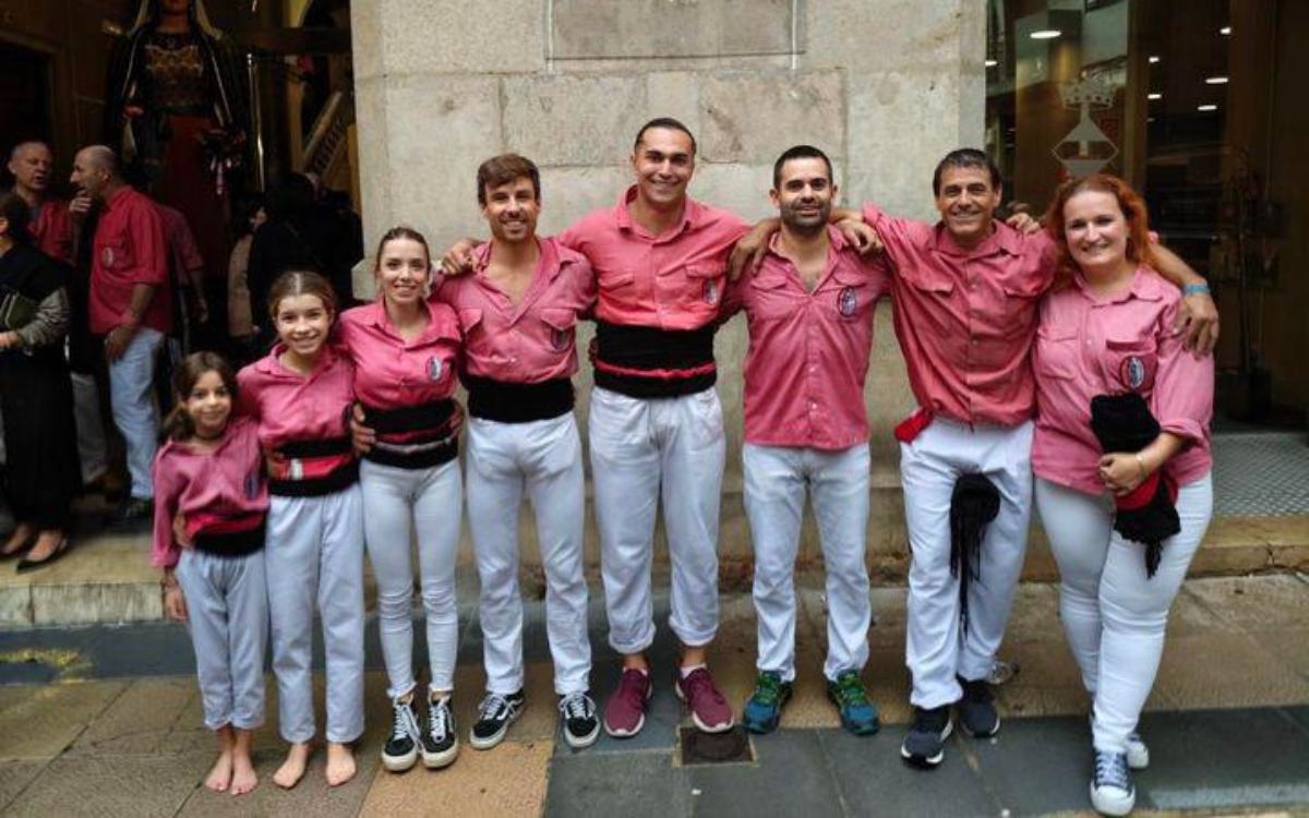 Imatge dels castellers del tronc del pilar de 8