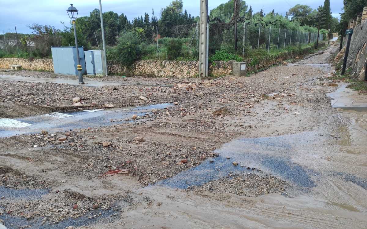 Imatge de l'afectació que ha tingut la DANA al seu pas per Vallmoll