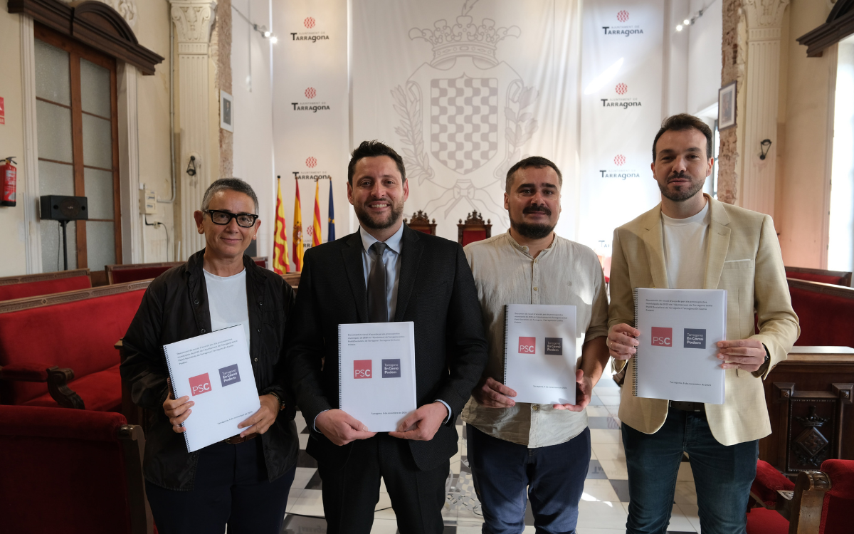 El govern municipal, format pel PSC, i En Comú Podem han presentat l'acord per aprovar el pressupost de l'Ajuntament de Tarragona.