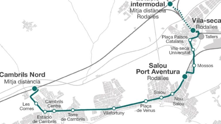 planol primera fase tramvia camp tarragona govern nacio