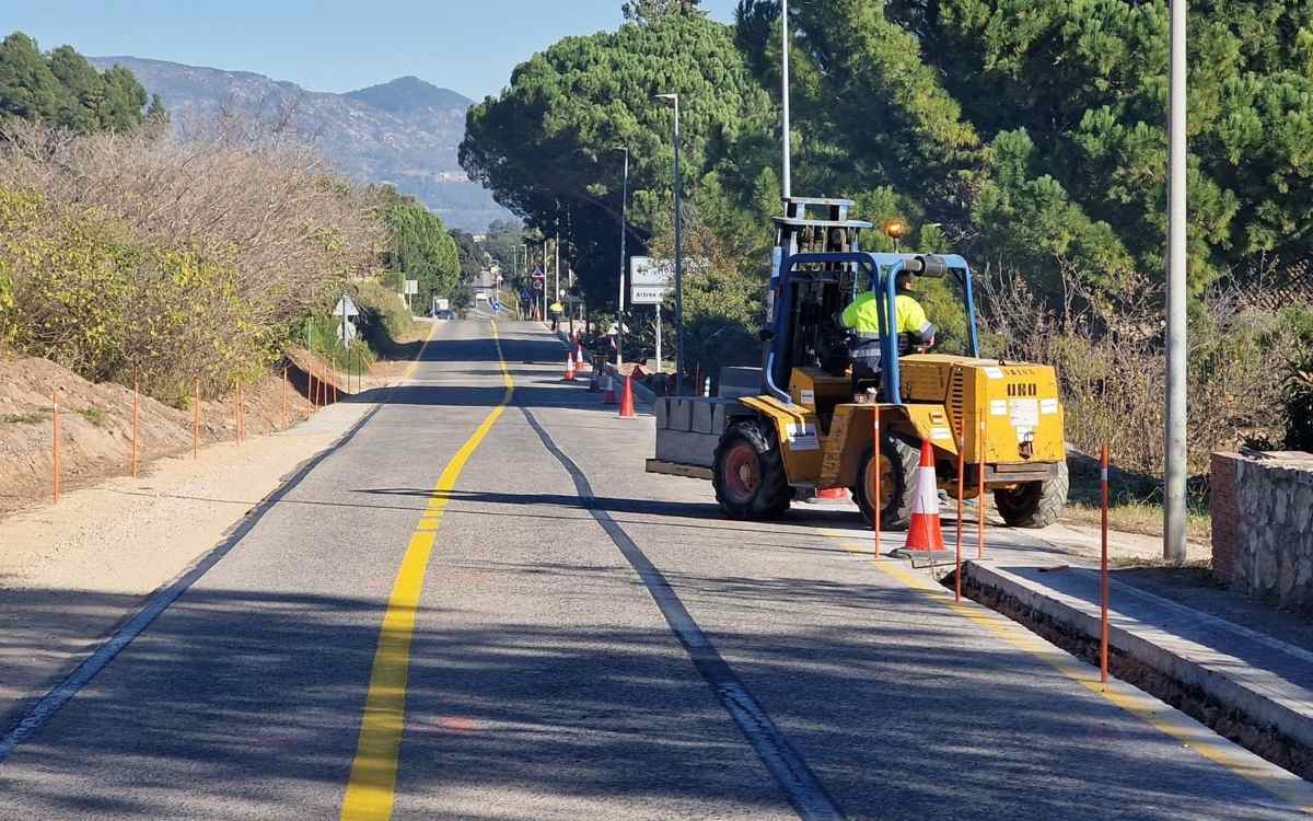 Imatge de l'estat d eles obres a la carretera