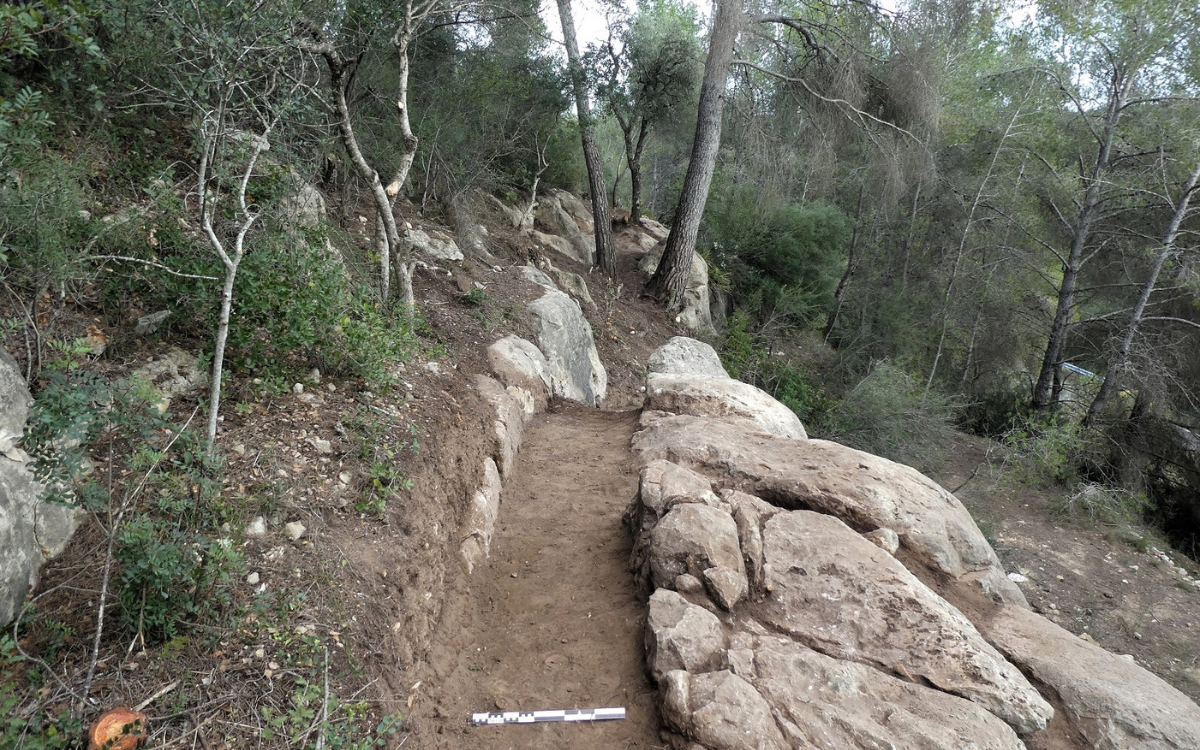 Imatge d'un dels aqüeductes que l'equip de l'ICAC ha excavat en els darrers mesos al Tarragonès.