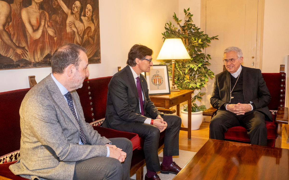 L'arquebisbe de Tarragona, Joan Planellas, va rebre aquest dimecres 15 de gener el president de la Generalitat, Salvador Illa.