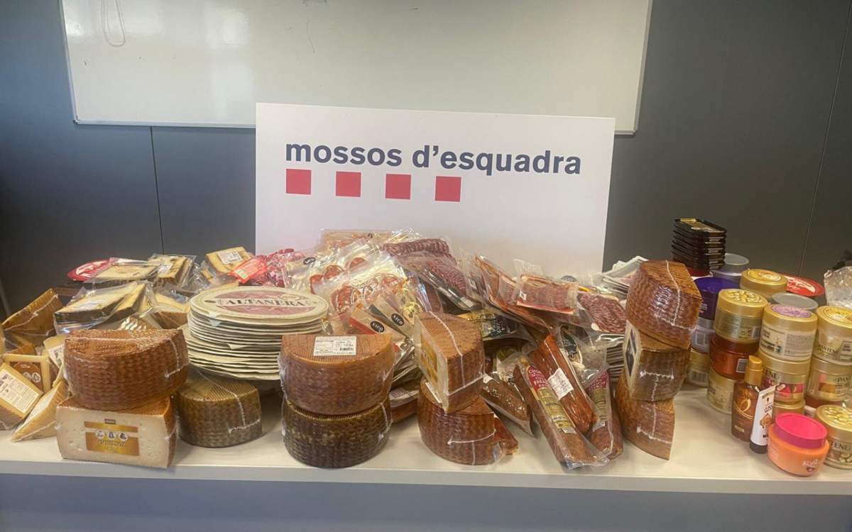 Imatge dels productes recuperats per part dels Mossos d'Esquadra