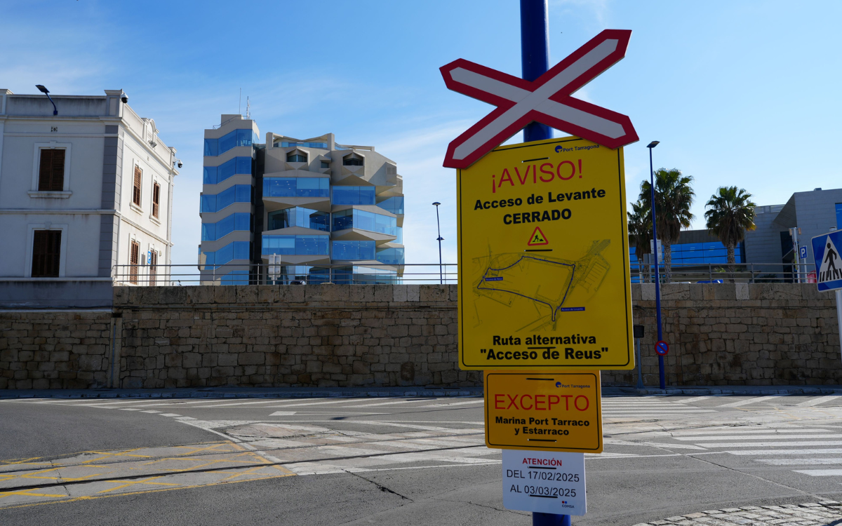 Els accessos al Moll de Llevant del Port de Tarragona estaran tancants entre el 17 de febrer i el 3 de març.