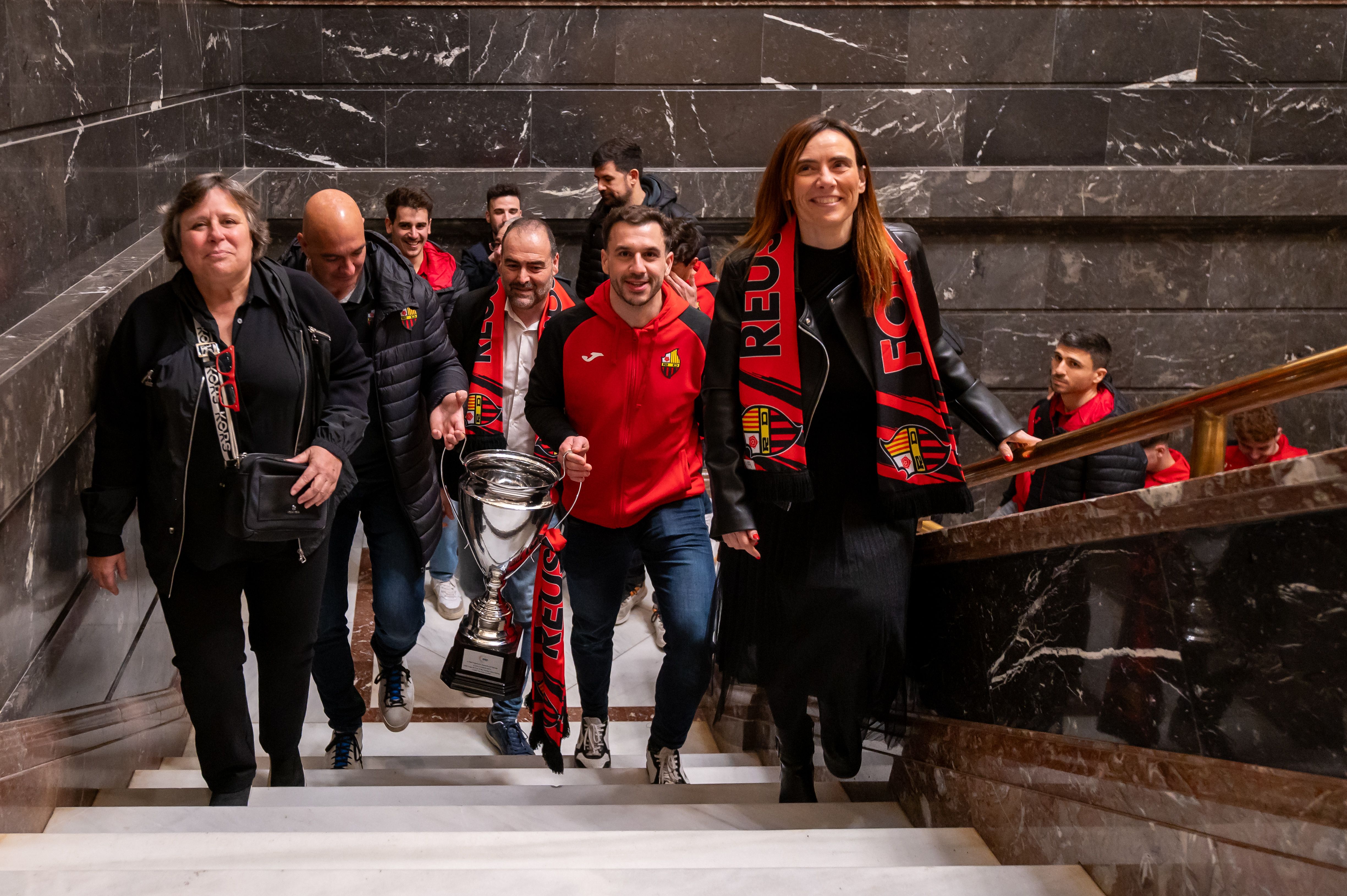 El Reus Deportiu celebra la Copa del Rei d'hoquei patins 2025 amb la ciutat. 