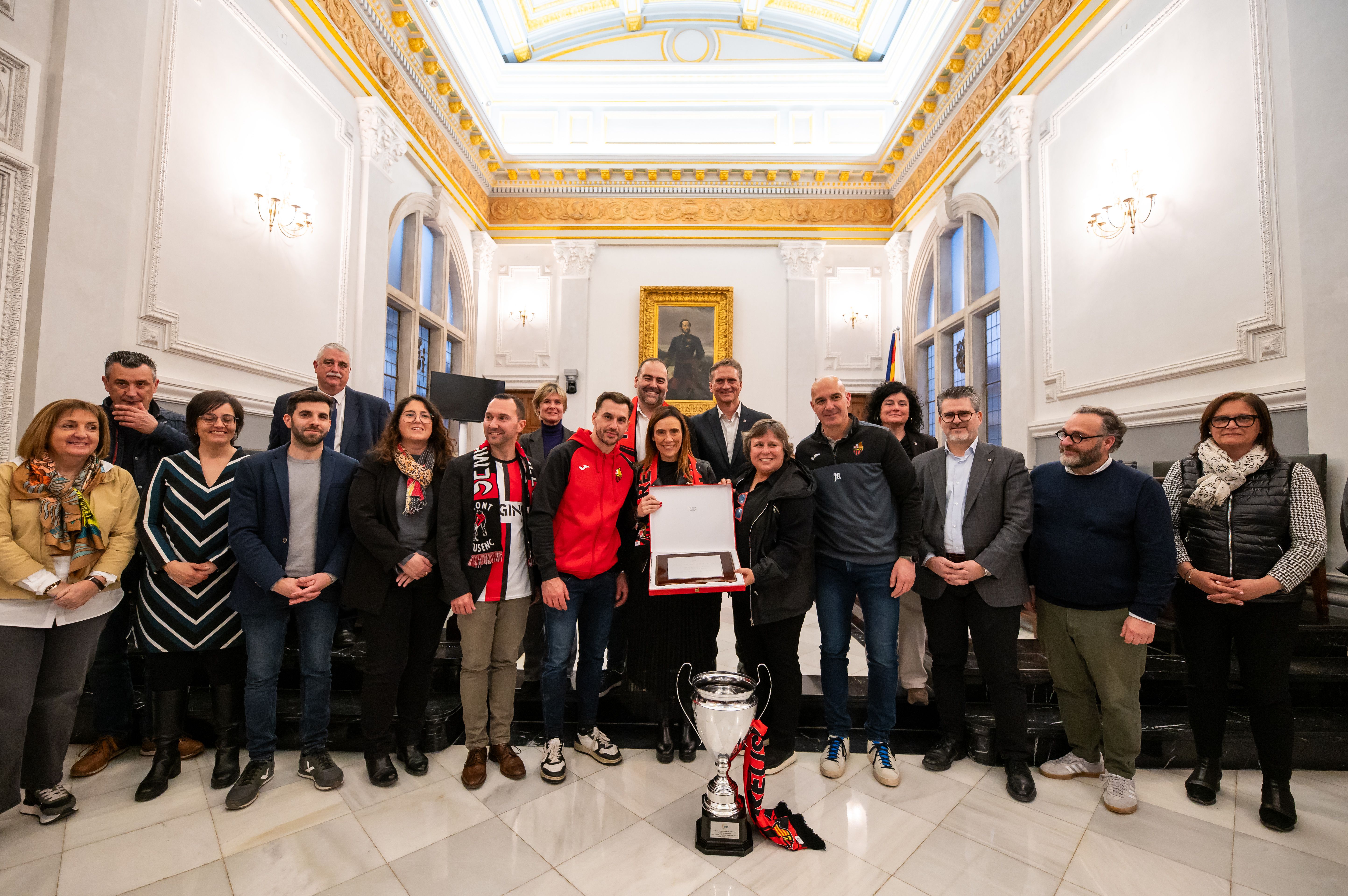 El Reus Deportiu celebra la Copa del Rei d'hoquei patins 2025 amb la ciutat. 